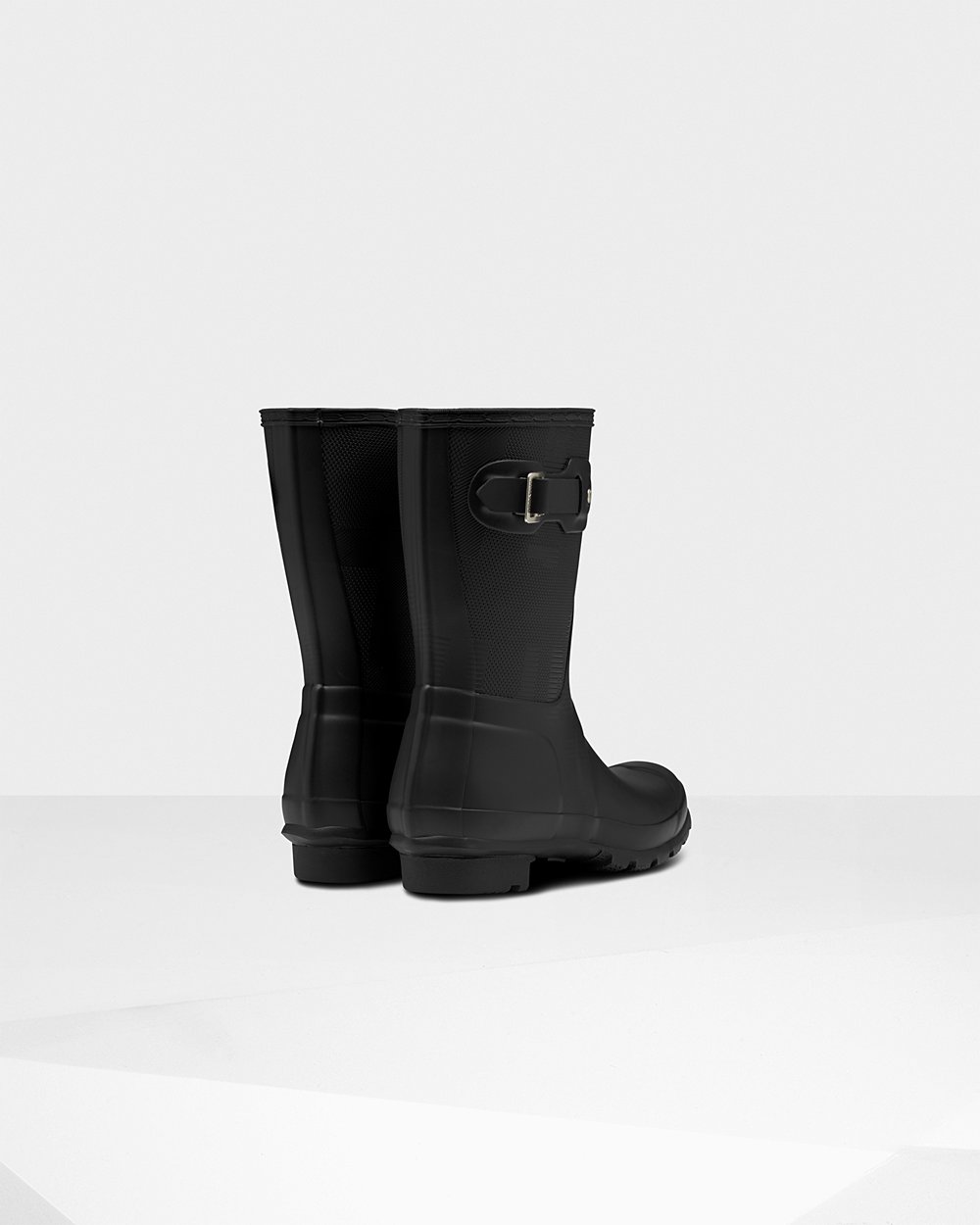 Womens Hunter Original Exploded Logo Texture - Short Rain Boots Black - 2903-UYCLT